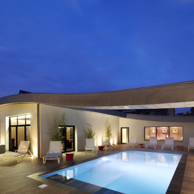 Swimming pool by night