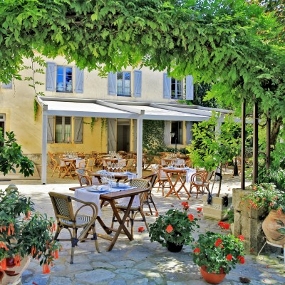 Outdoor terrace and restaurant